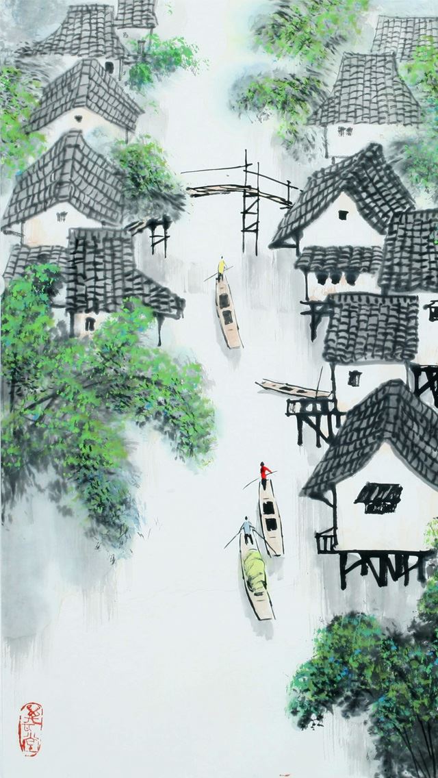 640x1136 Chinese Painting -  iPhone Wallpaper