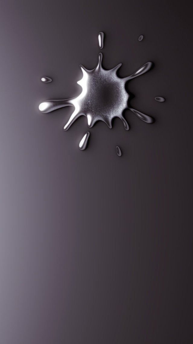 640x1136 Metal Drops - silver iPhone Wallpaper