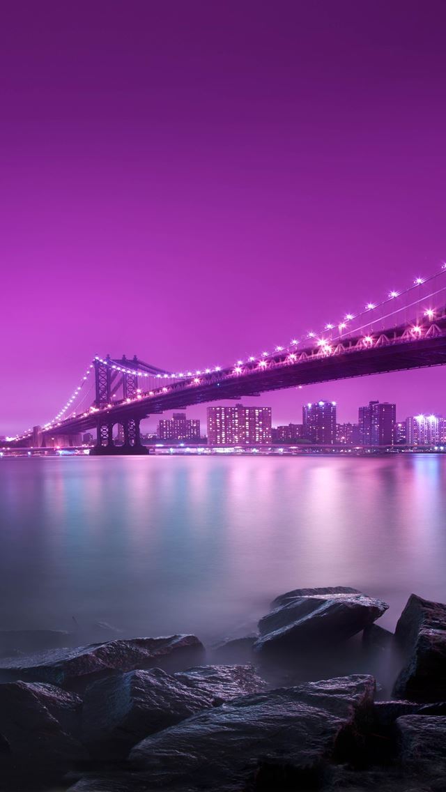 640x1136 Manhattan Brooklyn - bridges iPhone Wallpaper
