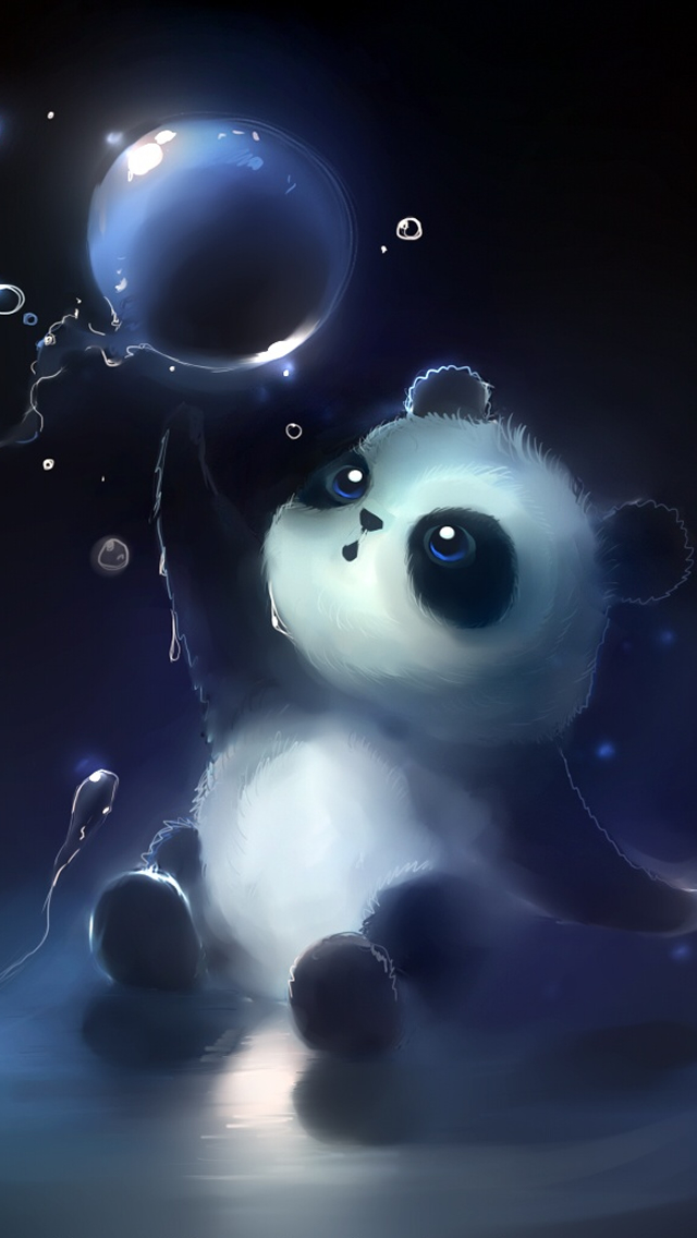 Panda Magic Bubbles iPhone wallpaper 
