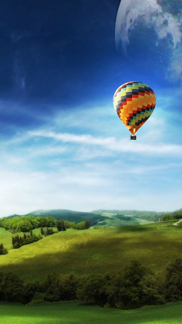 640x1136 Air balloon in Sky -  iPhone Wallpaper