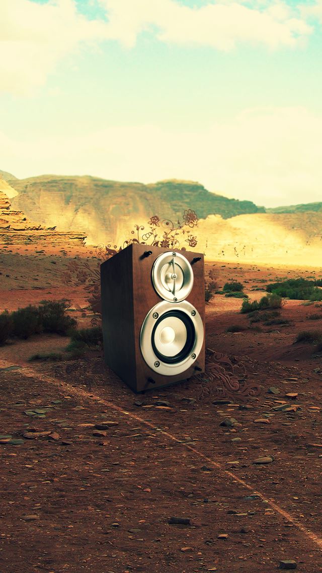 640x1136 Speaker in Desert - desert iPhone Wallpaper