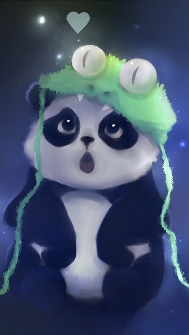 Cute Panda Painting iPhone wallpaper 