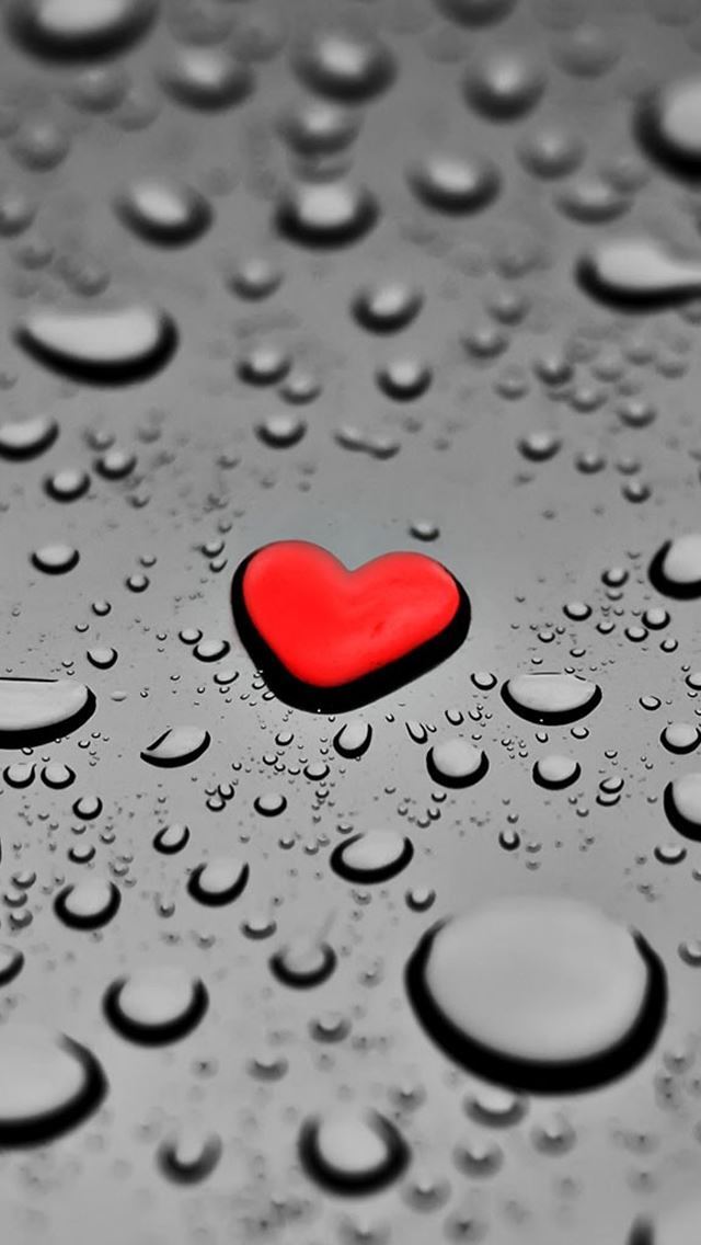 640x1136 Red Drop Heart -  iPhone Wallpaper