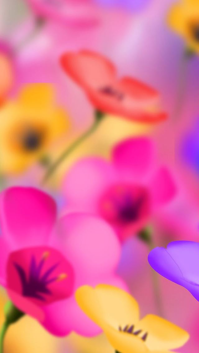 640x1136 Digital Colorful Flowers -  iPhone Wallpaper