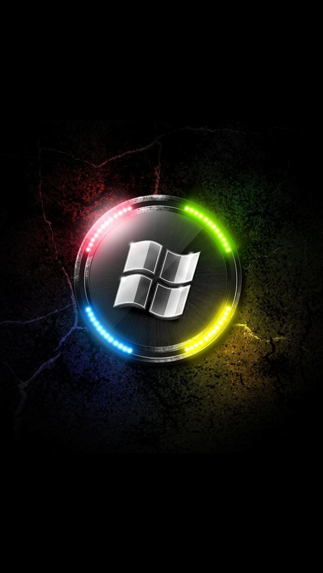 640x1136 Neon Windows Logo - windows iPhone Wallpaper