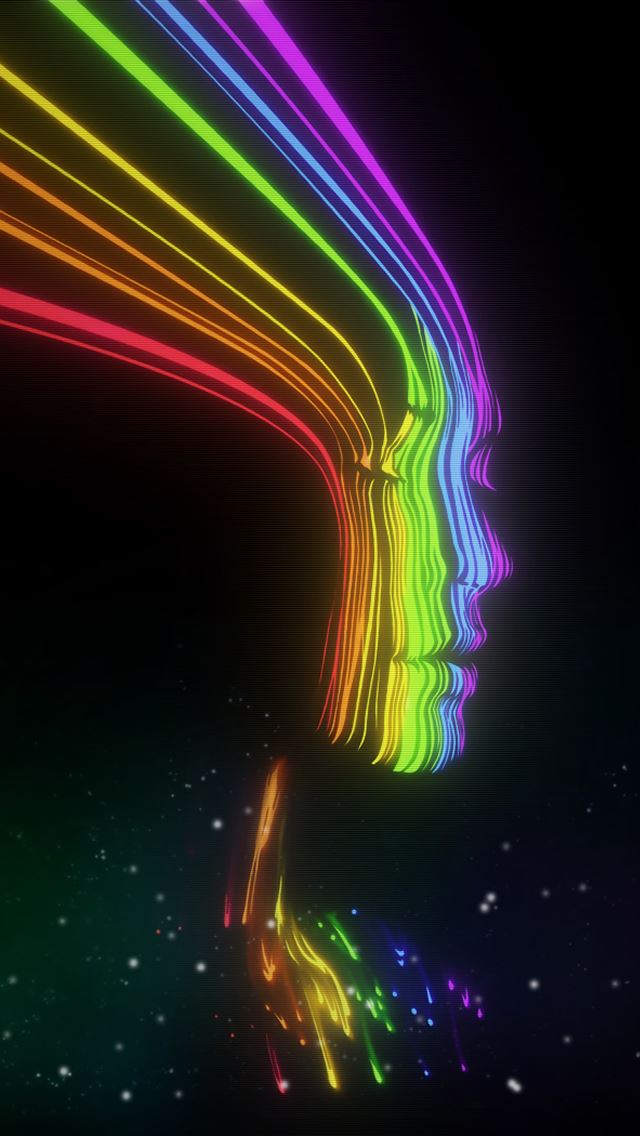 640x1136 Rainbow Face - colorful iPhone Wallpaper