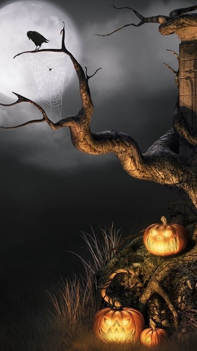 640x1136 Halloween scene -  iPhone Wallpaper