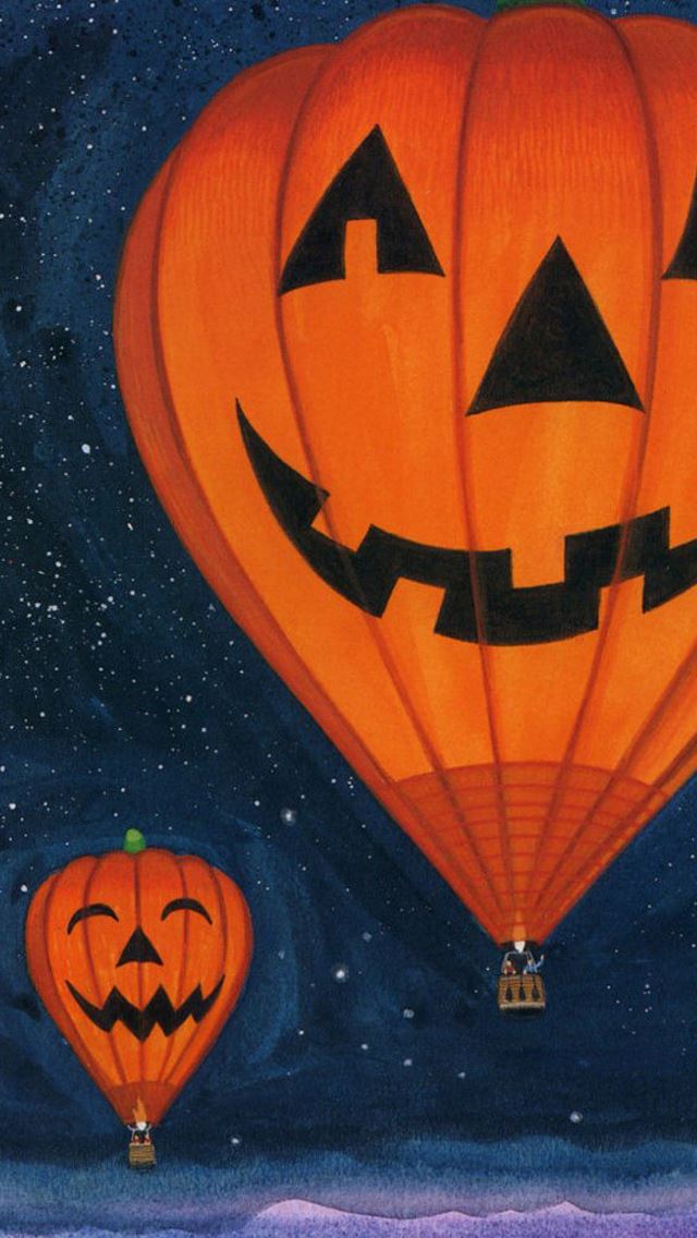 640x1136 Pumpkin lights Hot air balloon -  iPhone Wallpaper