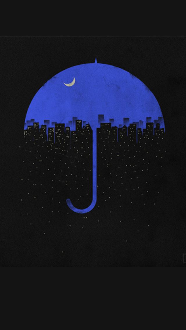 640x1136 Night umbrella City -  iPhone Wallpaper