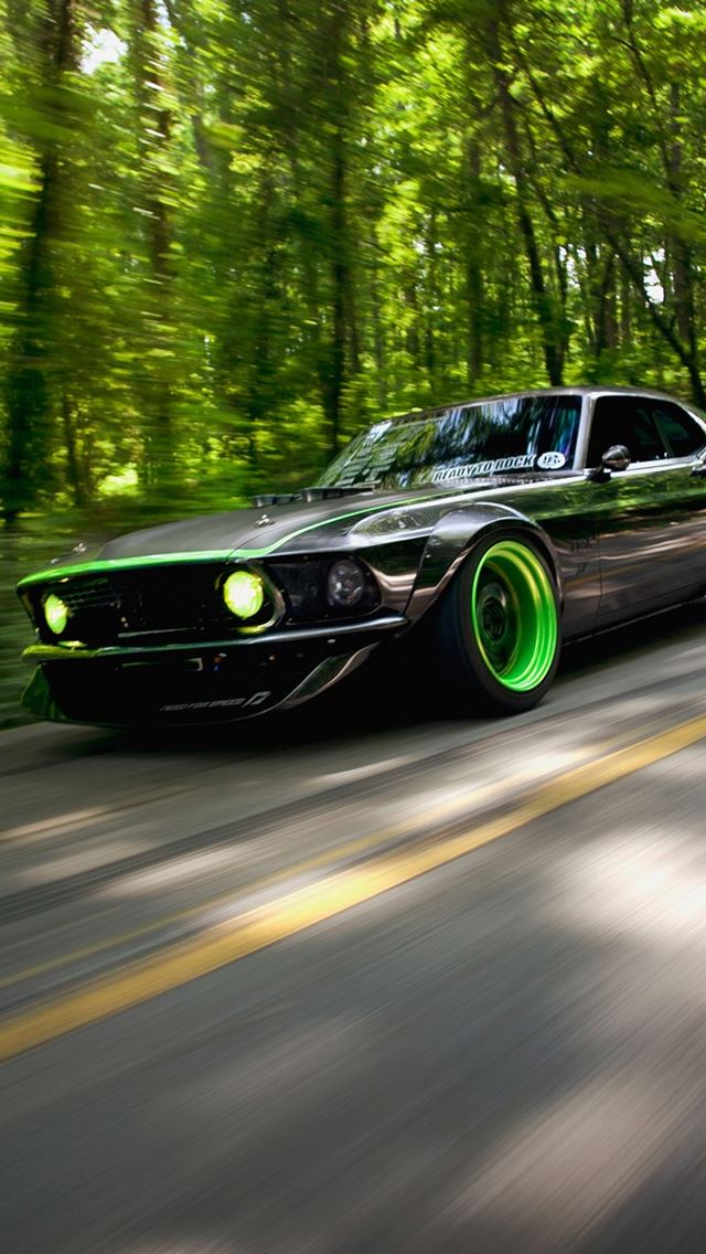 640x1136 Green Car -  iPhone Wallpaper
