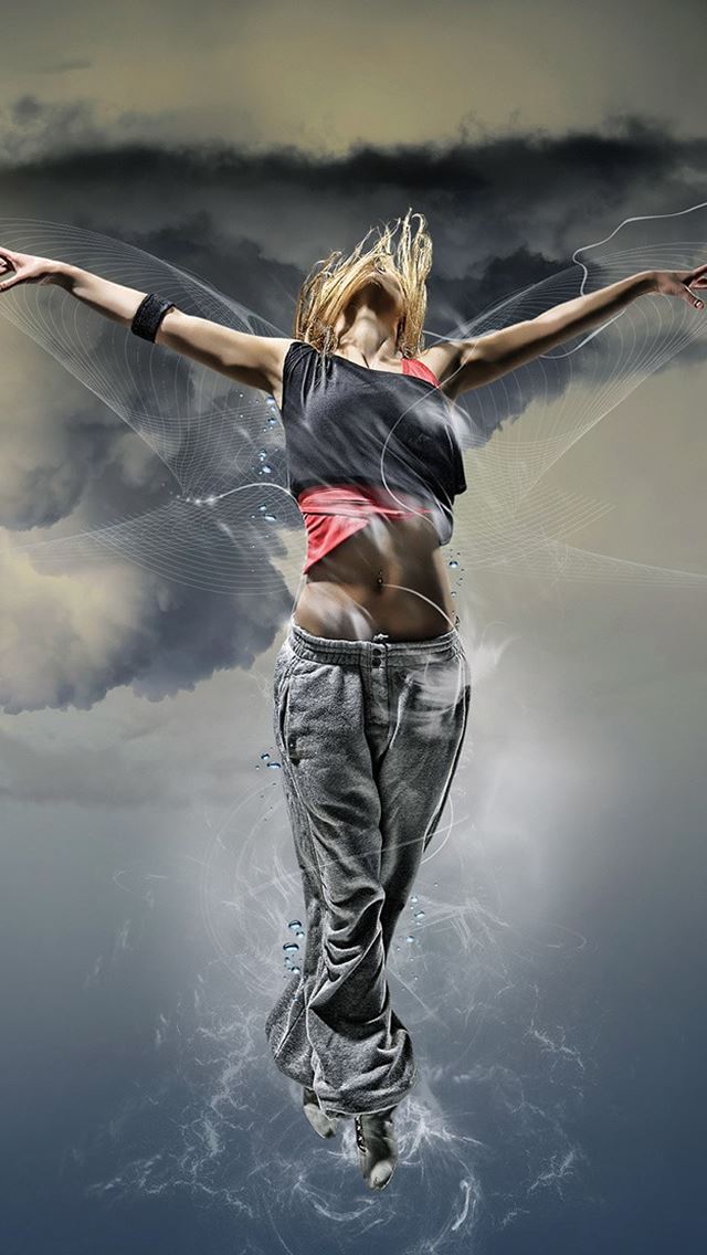 640x1136 Dance Girl - sky iPhone Wallpaper