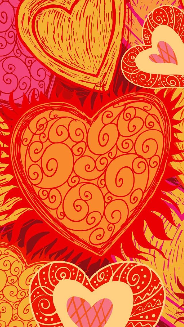 640x1136 Art Hearts - hearts iPhone Wallpaper
