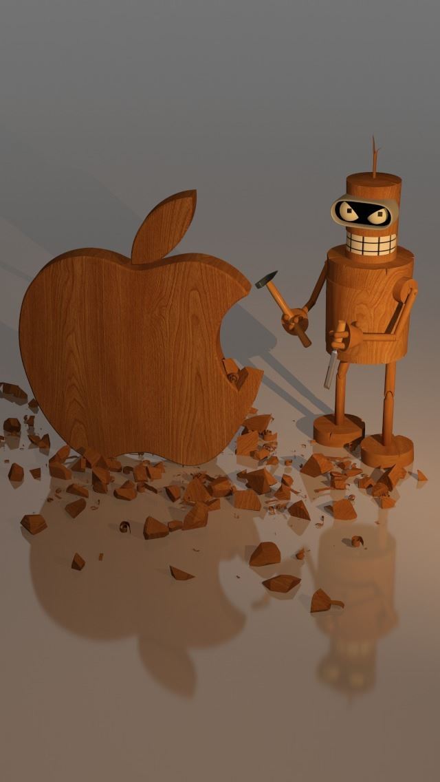640x1136 Wood Apple Sculpture - wood iPhone Wallpaper
