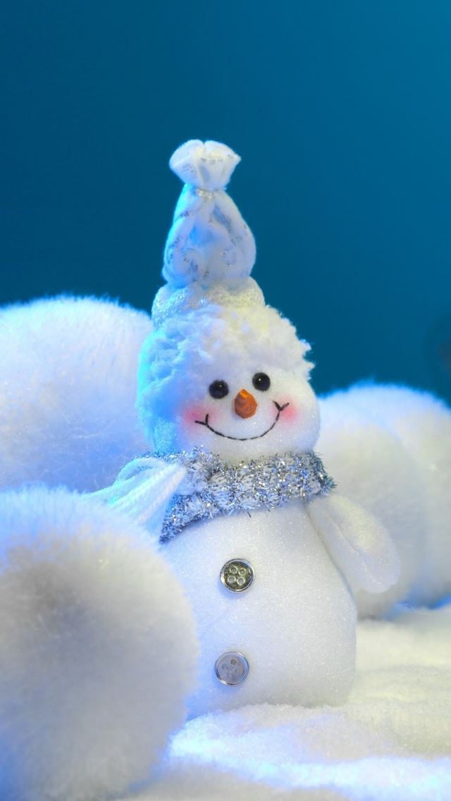 640x1136 Christmas Light Snow Man -  iPhone Wallpaper