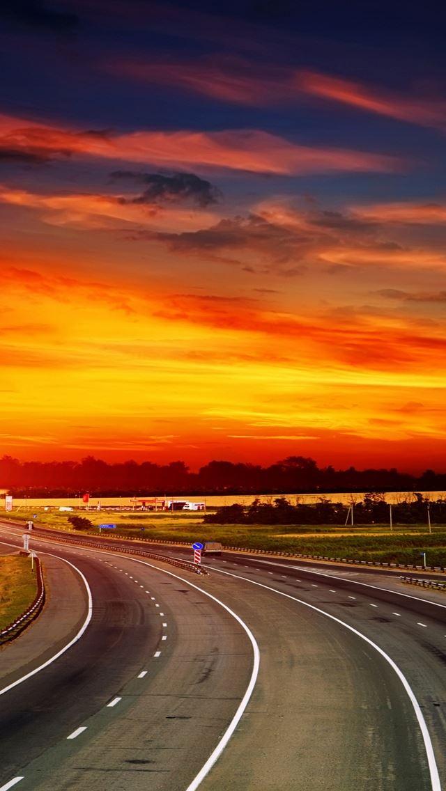 640x1136 The Way To Sunset -  iPhone Wallpaper