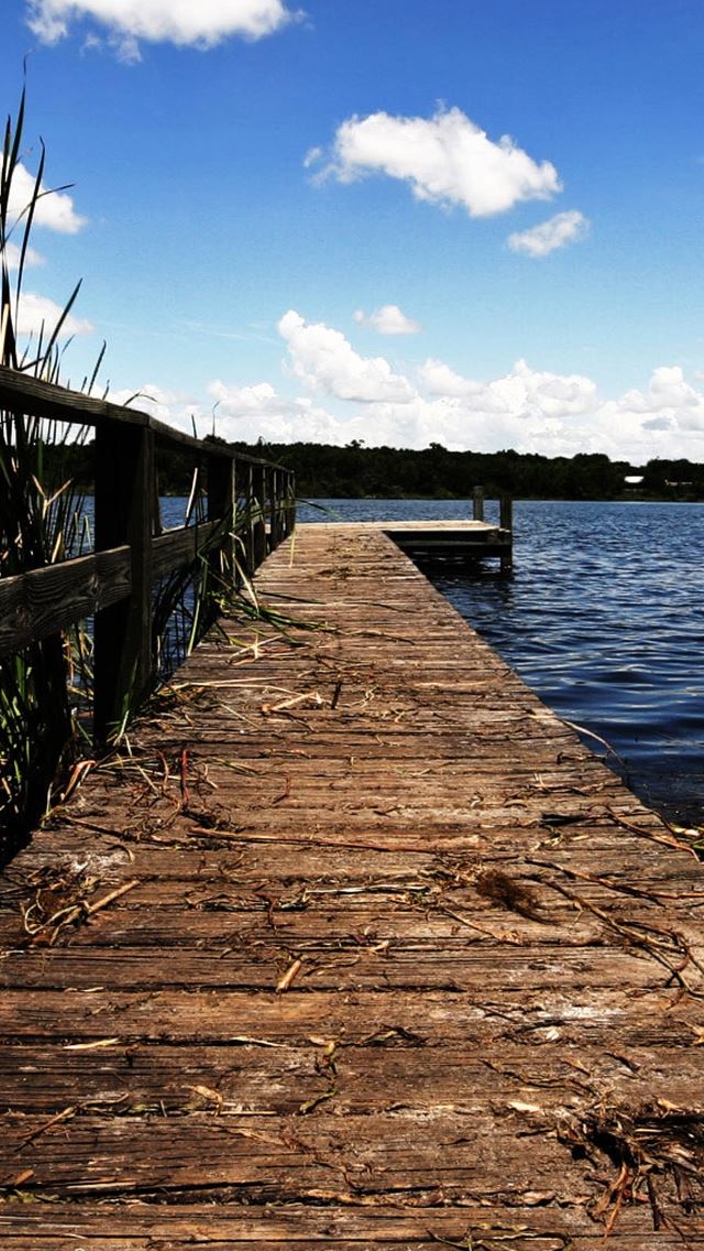640x1136 Lake Wharf - lake iPhone Wallpaper