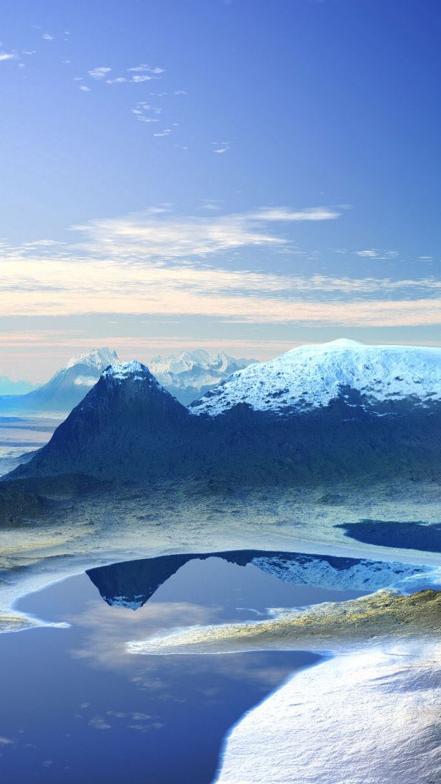 640x1136 3d mountain scenery -  iPhone Wallpaper