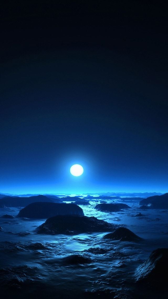640x1136 Sea the moon -  iPhone Wallpaper