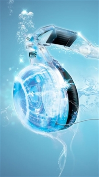 Blue Headphones wallpaper