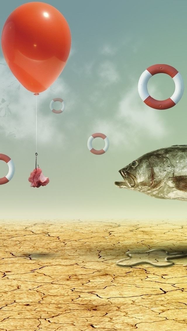 640x1136 Fish Baiting - meat iPhone Wallpaper