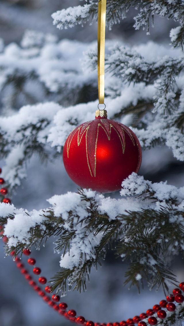 640x1136 Snow load Christmas trees - trees iPhone Wallpaper