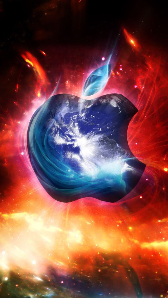 640x1136 Apple Logo - flame iPhone Wallpaper