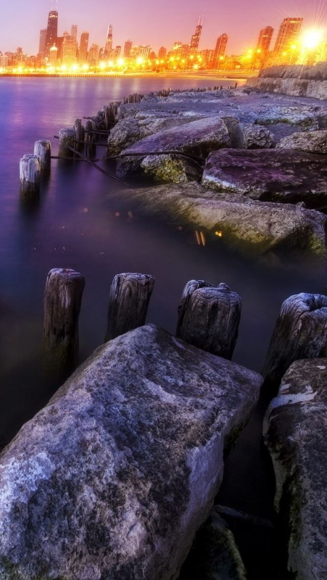 640x1136 Twilight Stones - purple iPhone Wallpaper