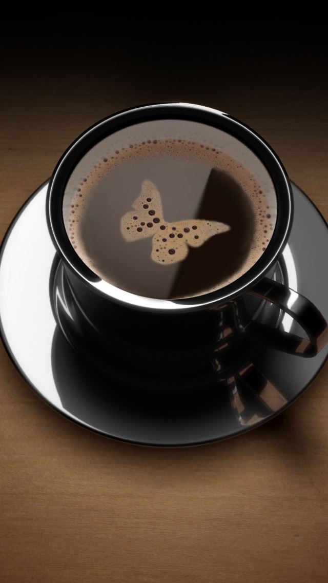 640x1136 Butterfly Coffee -  iPhone Wallpaper