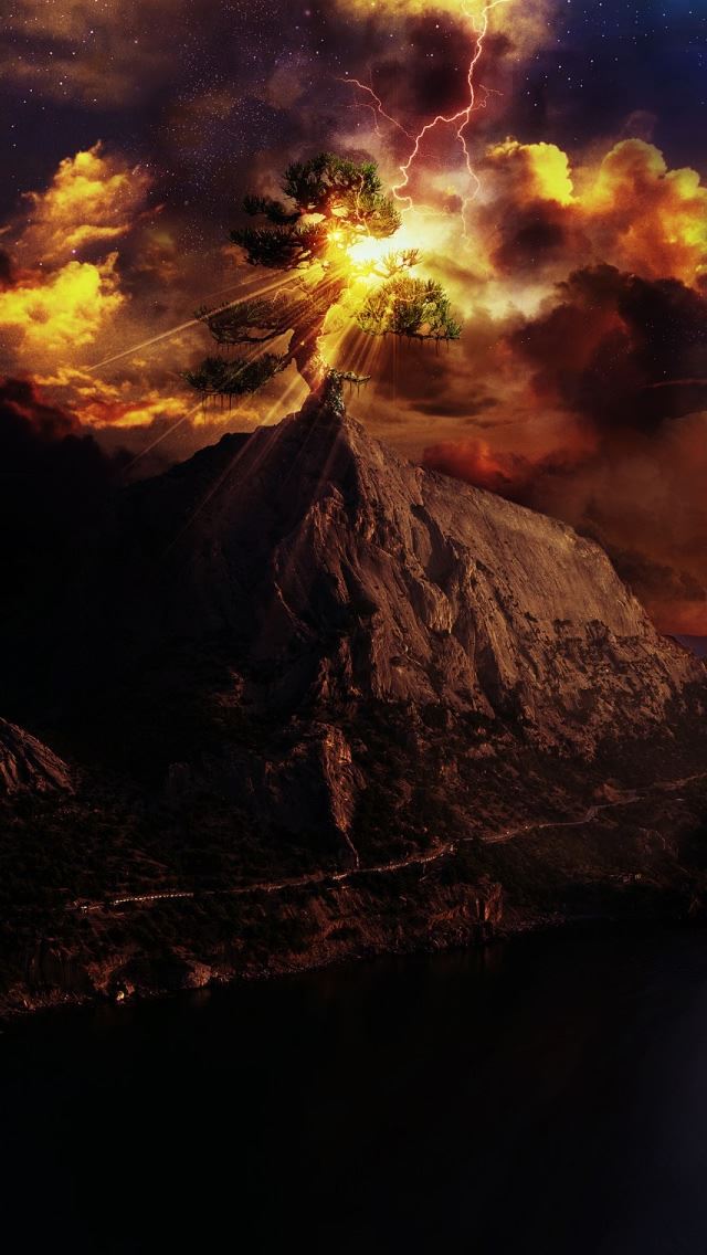 640x1136 Fantastic Digital Art - tree iPhone Wallpaper