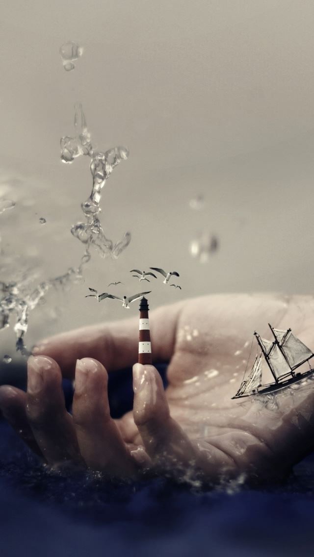 640x1136 Fantasy Journey - hand iPhone Wallpaper