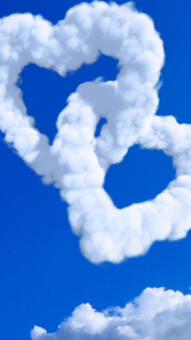 640x1136 Hearts In Clouds - valentine's day iPhone Wallpaper
