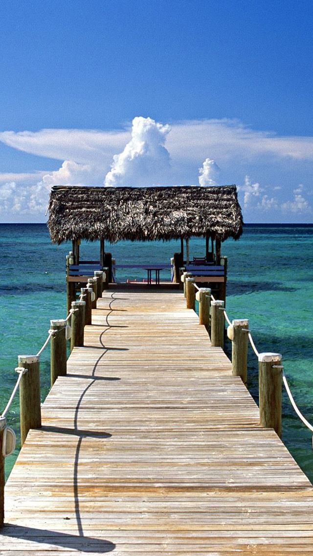 640x1136 New Providence Island bahamas - wooden bridge iPhone Wallpaper