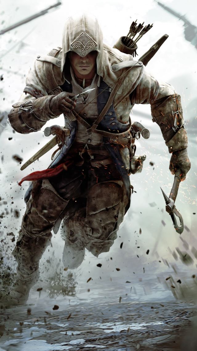 640x1136 Assassins Creed 3 Connor Free Running - running iPhone Wallpaper