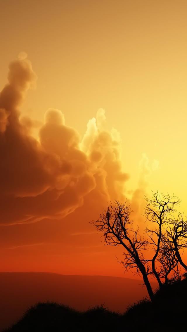 640x1136 Nightfall 3 - tree iPhone Wallpaper