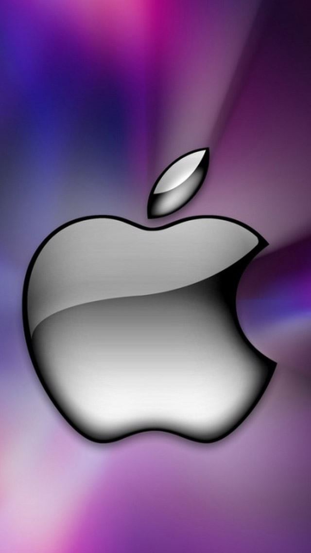 640x1136 Apple Logo - purple iPhone Wallpaper
