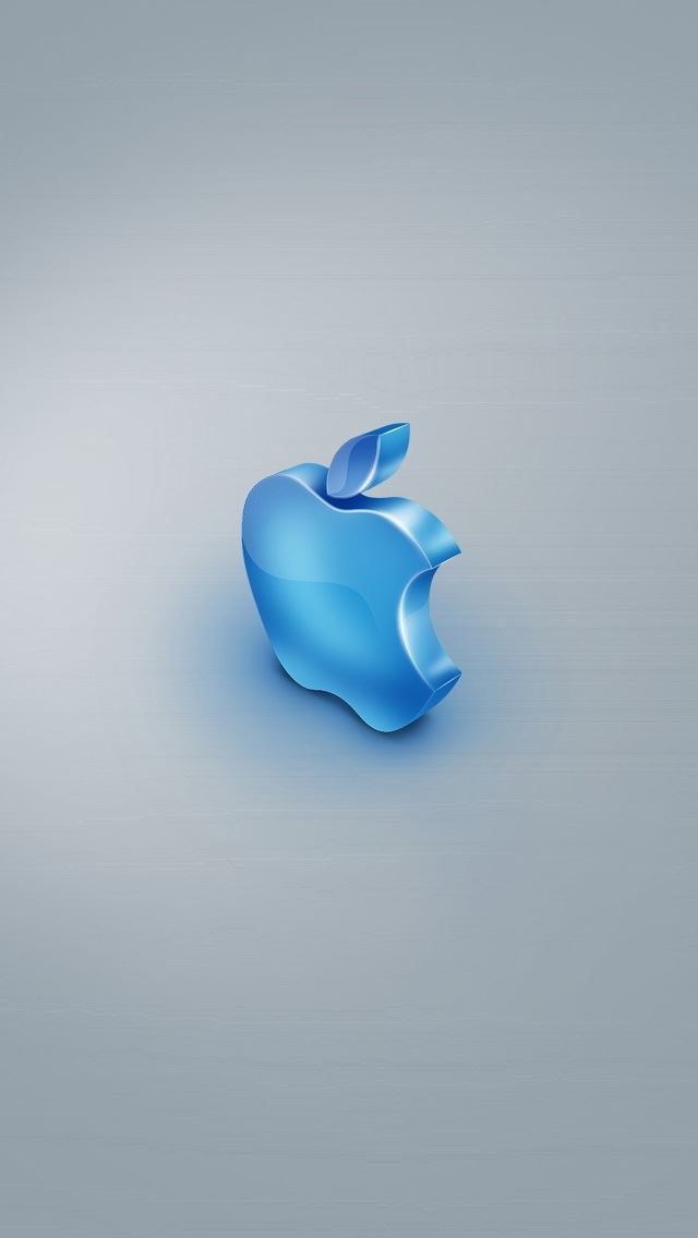 640x1136 Blue Apple - logo iPhone Wallpaper