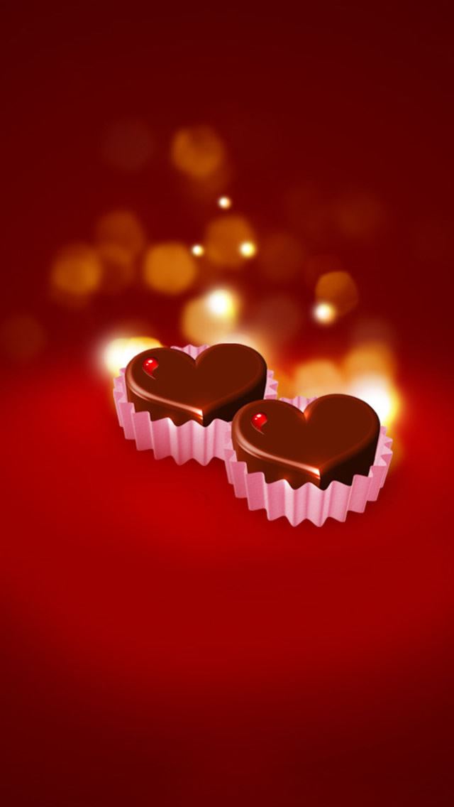 640x1136 Chocolate Hearts - valentine's day iPhone Wallpaper