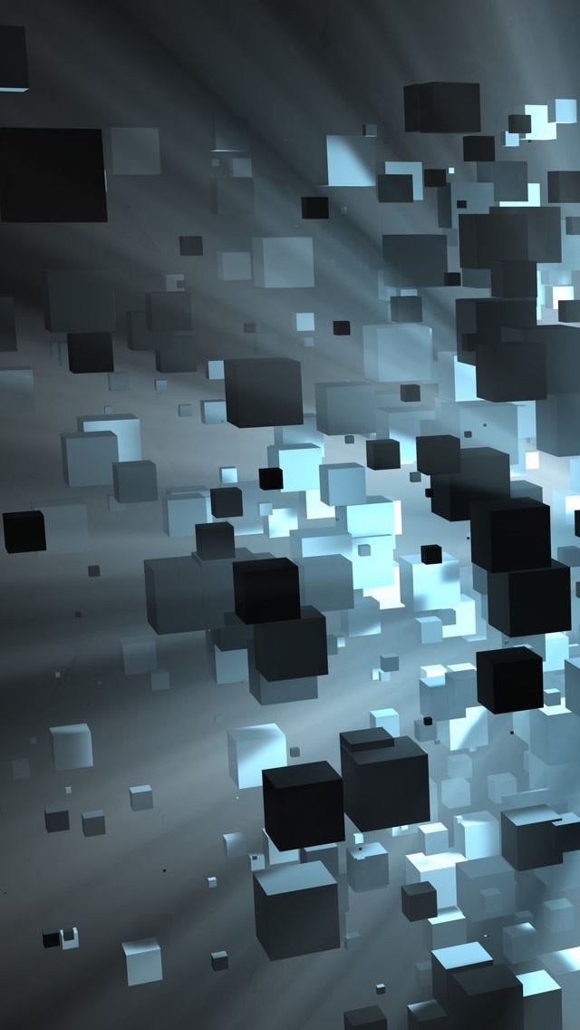 640x1136 Floating Cubes - floating iPhone Wallpaper