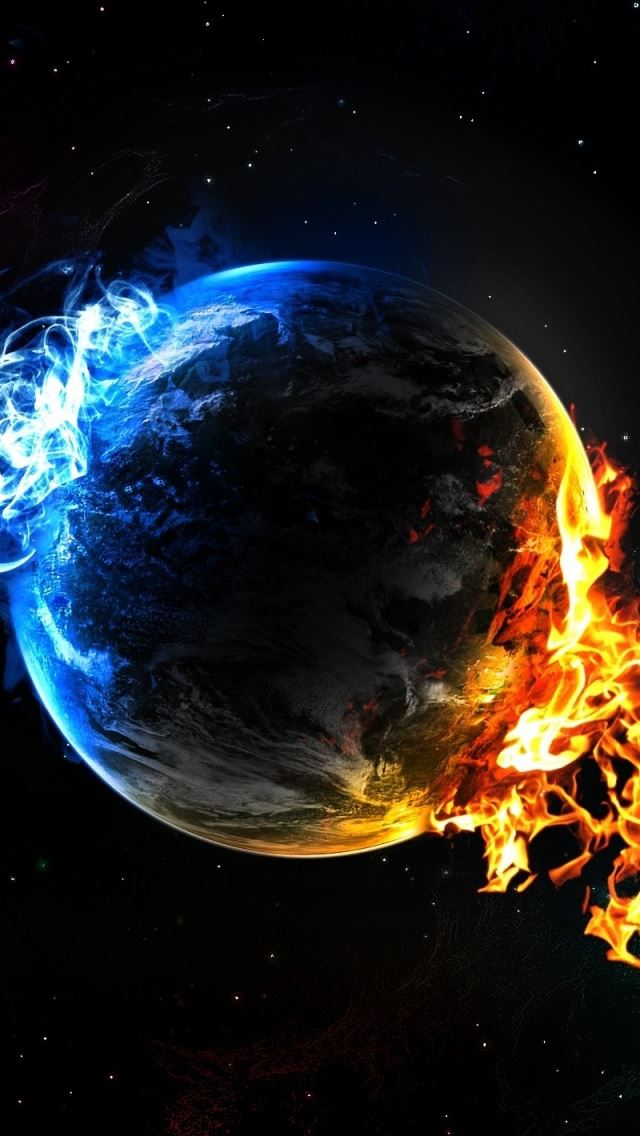 640x1136 Water Fire Elements - fire iPhone Wallpaper