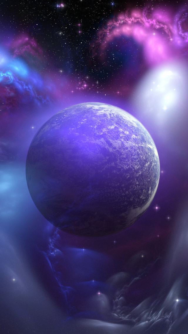 640x1136 Nebula And Planet - star iPhone Wallpaper