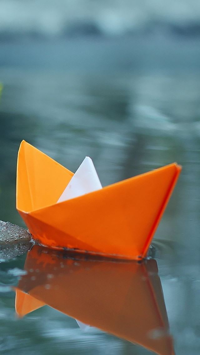 640x1136 Paper Boats On Icey Lake - lake iPhone Wallpaper