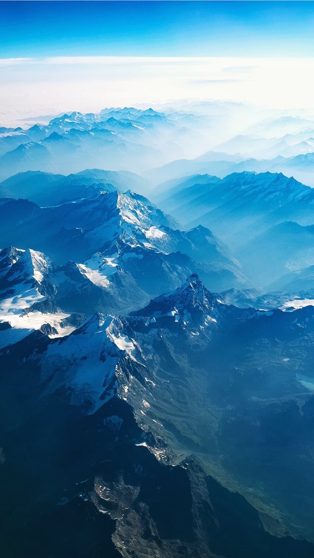 640x1136 Flight over the Alps - mountain iPhone Wallpaper