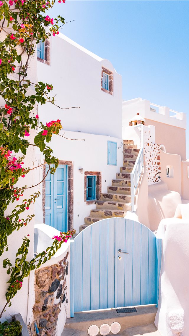 Greek Cottage iPhone wallpaper 