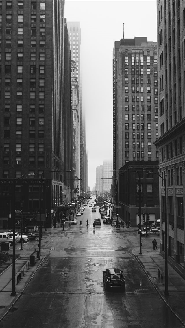 640x1136 Black Streets - skyscraper iPhone Wallpaper