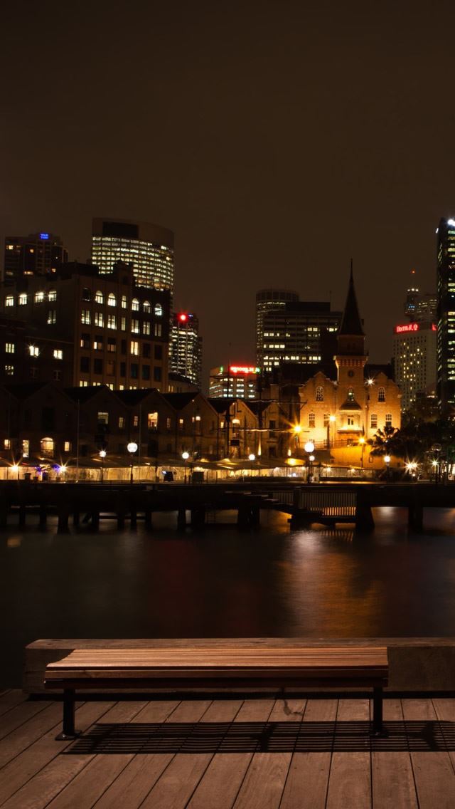 640x1136 Sydney At Night - lake iPhone Wallpaper