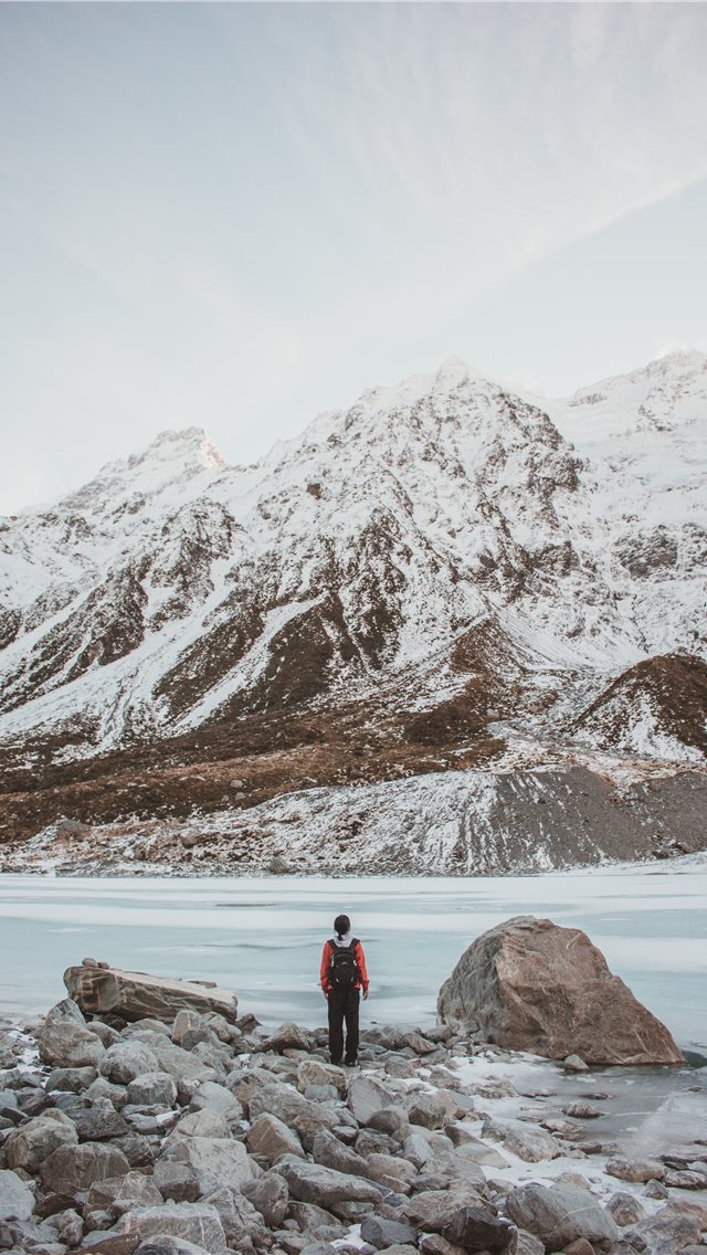 640x1136 Hooker Lake   Mt Cook - winter iPhone Wallpaper