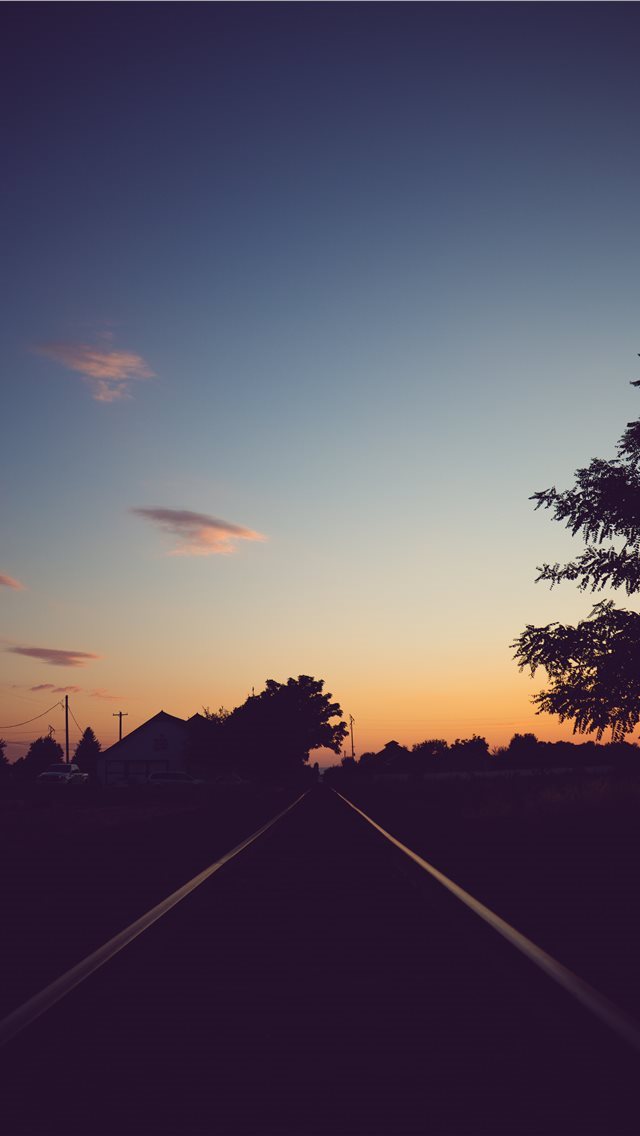 640x1136 Sunset on the Rails - countryside iPhone Wallpaper