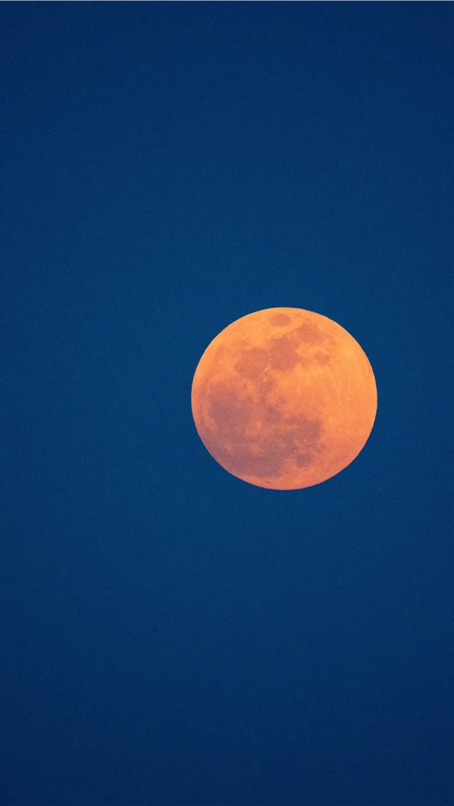 640x1136 clear sky - red moon iPhone Wallpaper