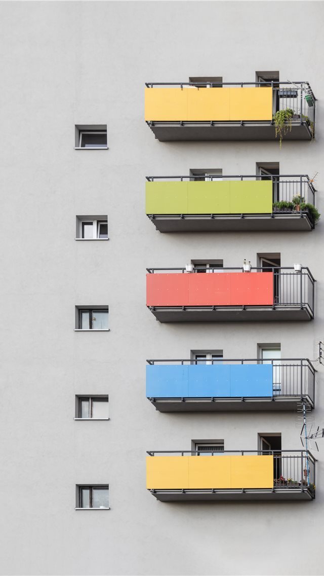 640x1136 Colorful balconies - urban iPhone Wallpaper